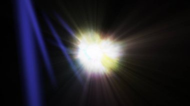 Karanlık arka planda çarpıcı mavi ışınlar oluşturan parlak soyut ışık patlaması