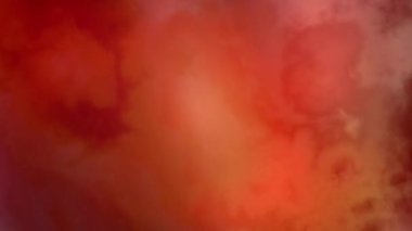 Dinamik soyut kıvrımlı turuncu, kırmızı ve yeşil nebula kozmik merak ve enerjiyi çağrıştırıyor.