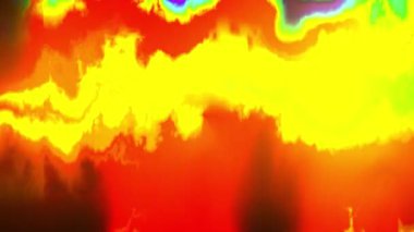 Parlayan sarı ve neon mavisi-yeşil renkleri olan enerjik soyut enerji akışı, dinamik hareket