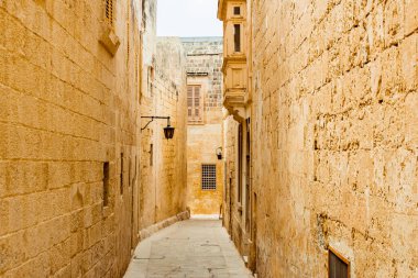 Mdina 'nın Dar Caddesi, Malta.