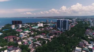 Havadan video. Karadeniz kıyısındaki en büyük şehir. Anapa tatil kasabası. 2019
