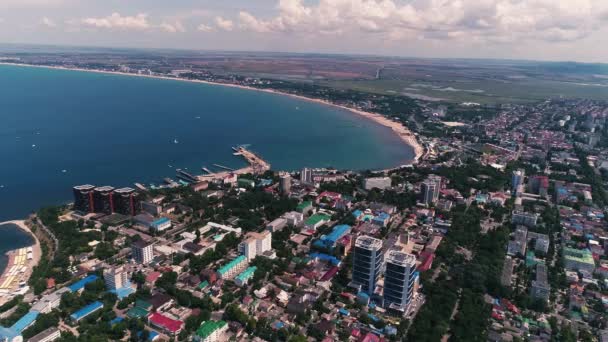 Vzdušné video. Největší město na černém moři. Letovisko Anapa. 2019 — Stock video