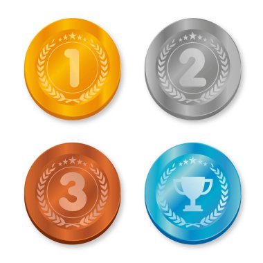 Yarışmayı kazanmak için madalyalar.