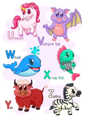 Hayvanlarla alfabenin dört harfi 6