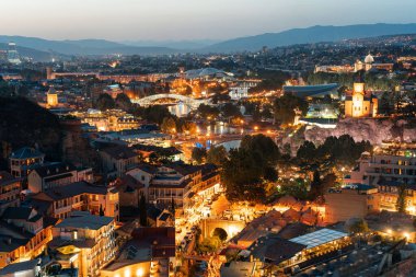 Eski Tiflis 'in panoramik görünümü
