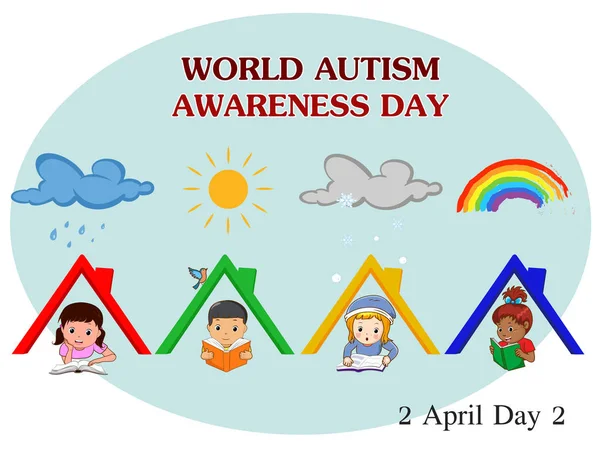 Vector Illustration World Autism Awareness Day — Stock Vector