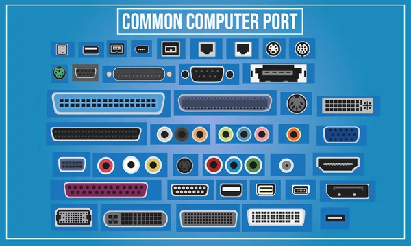Dünya bilgisayar bağlantı noktaları vektör çizim