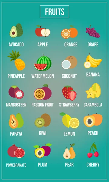 Ilustración Vectorial Frutas Gráfica — Vector de stock