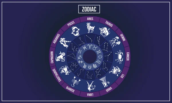 Vektorillustration Zodiac Grafik Och Symbol — Stock vektor