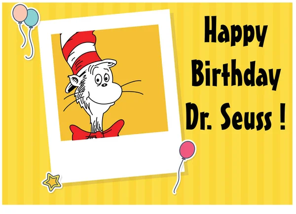 Vector illustration Day of Dr. Seuss. — Stock Vector