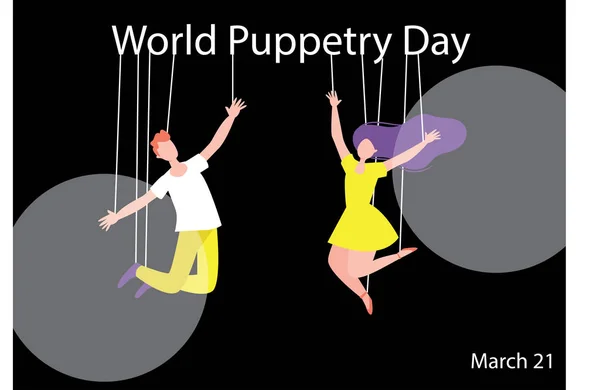 Mar_21_World_Puppetry_Day-1 — 스톡 벡터