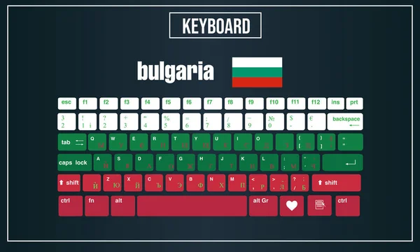 Ilustración vectorial Teclados informáticos diseño de Bulgaria — Archivo Imágenes Vectoriales