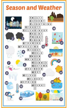 Sezon havasında bulmaca bulmaca Vektör İllüstrasyon