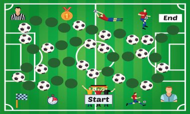 Bulmaca oyunu Futbol Vektör illüstrasyon