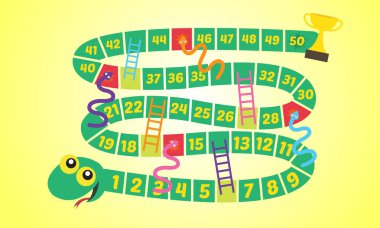 Puzzle oyunu Yılan merdivenvektör illüstrasyon