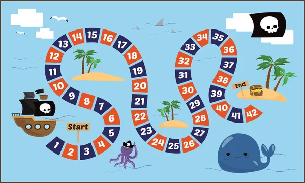 Puzzle oyunu Korsan merdivenvektör illüstrasyon