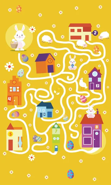 Puzzle oyunu Tavşan labirent vektör illüstrasyon