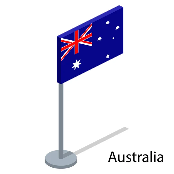 国家集合的等距3D 矢量插图标志 澳大利亚国旗 — 图库矢量图片