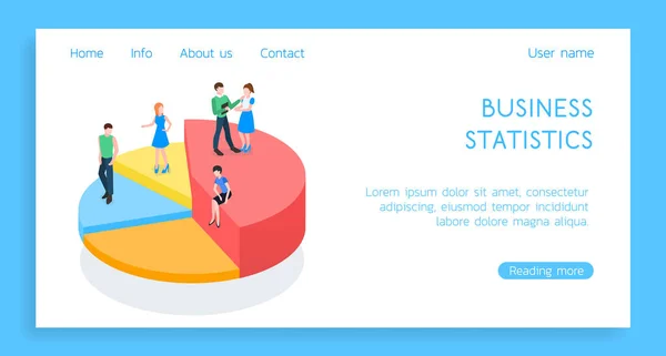 Isometrische 3D vector illustratie teamwork voor succes. Diagram van verschillende niveaus met werknemers — Stockvector