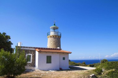 Skinari deniz feneri yaz sezonu. Zakynthos island, Yunanistan
