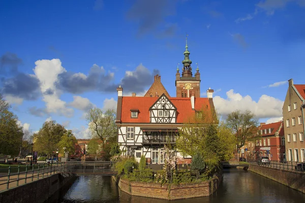 Big old mill on the canal in Gdansk.