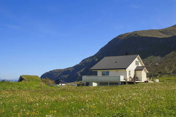 House in Norway on summer in the northernmost part of Western Norway