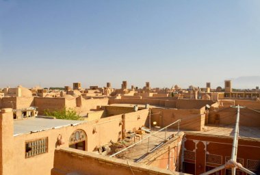 Yazd, İran - onun rüzgar kuleleri için ünlü üzerinde göster