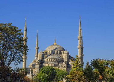 Gündoğumu, Istanbul'da Sultanahmet Camii. Türkiye