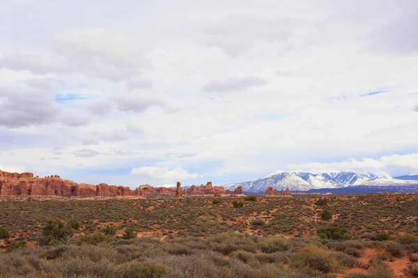 Πανοραμική άποψη από το εθνικό πάρκο Arches. Moab, Γιούτα, — Φωτογραφία Αρχείου