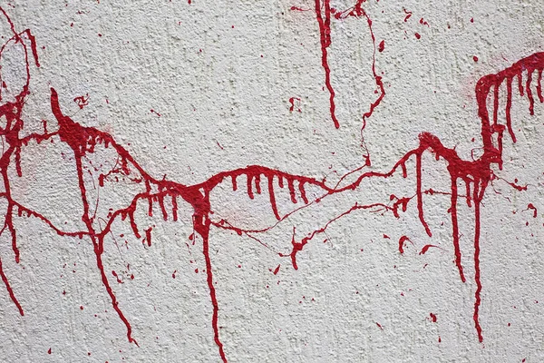 Sfondo parete texture con sangue rosso come strisce di vernice . — Foto Stock