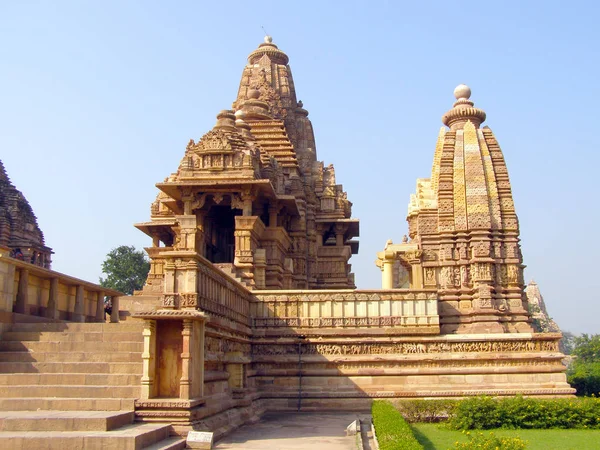 Kuil Erotis Lama di Khajuraho, Madhya Pradesh , — Stok Foto