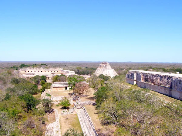 Chichen Itza sit alanı, Meksika, Kukulcan Tapınağı. Üstten görünüm.