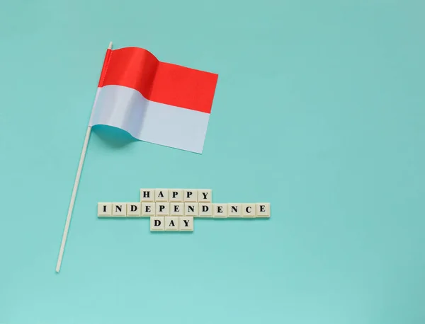Flag of Indonesia. Happy Independence Day Greeting. — Stock Photo, Image
