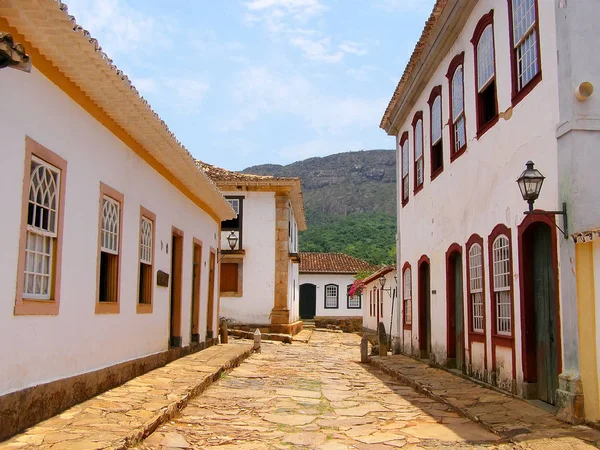 Rua na famosa cidade histórica Ouro Preto Minas Gerais Brasil — Fotografia de Stock