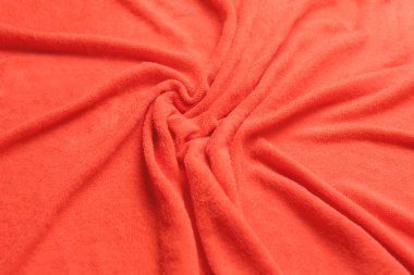 Modern kumaş arka plan veya metin için yer ile alay et. Yıl 2019 mercan renkli kumaş dokusuna