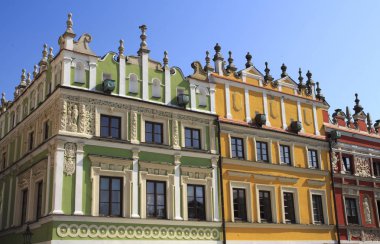 Zamosc, Polonya. 10 Ağustos 2016: Zamosc 'taki Eski Şehir. Unesco miras sitesi