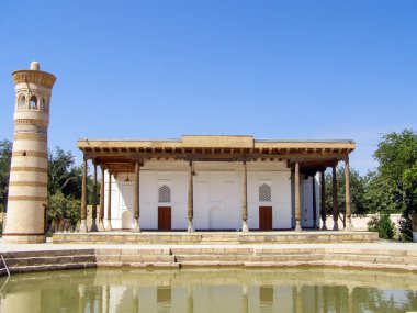 Buhara, Özbekistan - 10 Ağustos 2018: buhara sadece ibadet gibi Memorial karmaşık olan Bahaddin Nakşibendi bir hac merkezidir