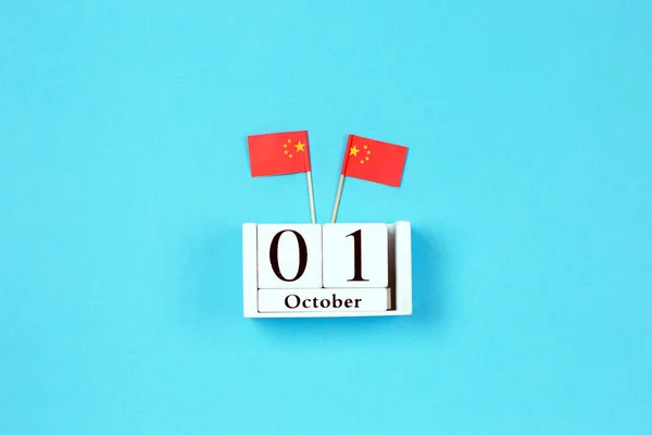 stock image October 1 Wooden calendar Concept independence day of China