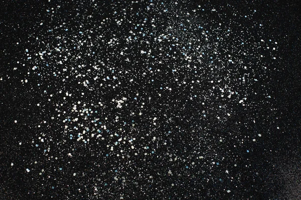 Kerstmis Zilveren Glitter Zwarte Achtergrond Ontwerpelement Zilveren Korrelige Abstracte Textuur — Stockfoto