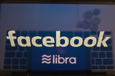 Chiang Mai,Tayland - 17 Temmuz 2019: Facebook ve Terazi cryptocur