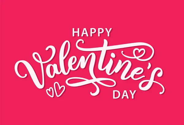 Happy Valentines Day rękę wyciągnąć tekst z życzeniami. Ilustracja wektorowa. — Wektor stockowy
