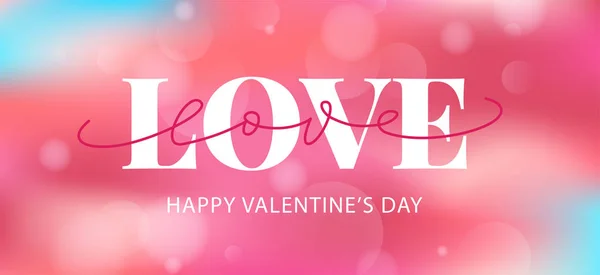 Šťastný Valentines den ručně tažené text blahopřání. Vektorové ilustrace. — Stockový vektor