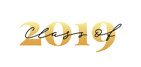 2019 sınıfı. Modern kaligrafi. Logo yazısı. Lisansüstü tasarım yıllık. Vektör Illustration.