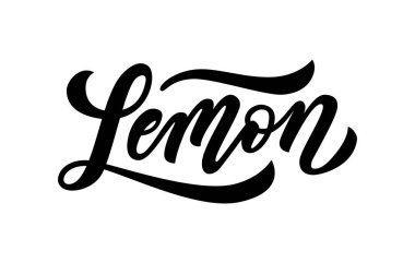 Limon kelime yazı Logo etiketi. Beyaz arka planda siyah metin. Vektör Illustration.