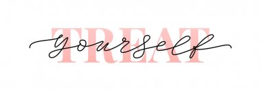 - Keyfine bak. - Teşekkür ederim. Blog veya satış için vektör alıntısı. Kendine güzel bir şeyler ısmarlama zamanı..