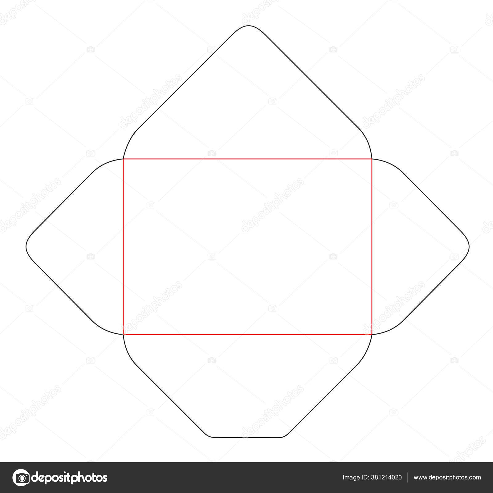 Envelope Size Die Cut Template Stamp Vector Black Isolated Circuit Stock Vector Image by