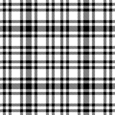 Siyah ve beyaz tartan, kusursuz vektör deseni. Kareli ekose desenli. Kumaş, tekstil, kumaş, giysi, gömlek, şort, elbise, battaniye, ambalaj tasarımı için geometrik kare arkaplan