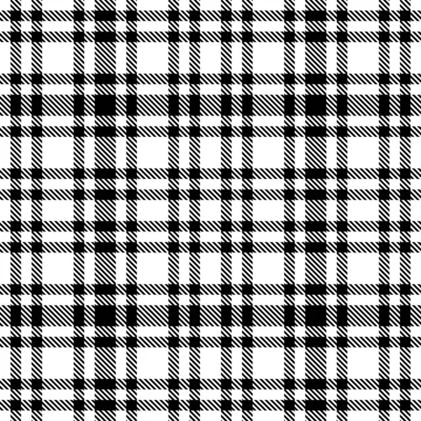 Preto Branco Tartan Padrão Vetor Sem Costura Textura Xadrez Verificada —  Vetores de Stock