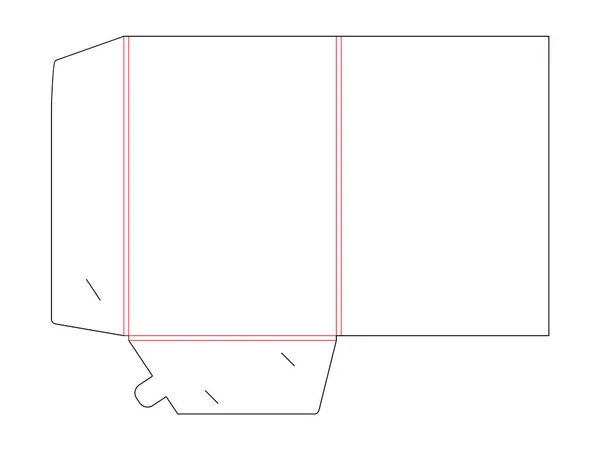 Folder Sterven Gesneden Lege Shablon Voor Blanco Kaart Met Slot — Stockvector