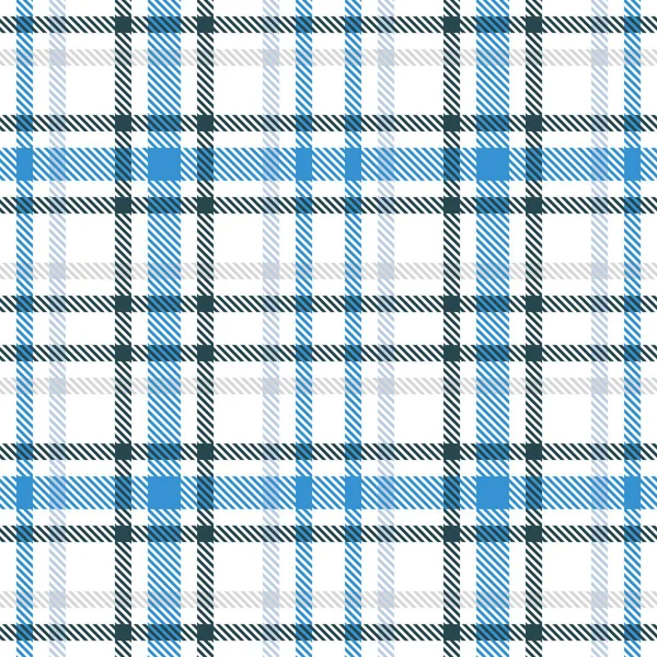 Padrão Vetorial Sem Costura Tartan Azul Branco Textura Xadrez Verificada — Vetor de Stock